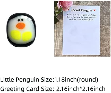 OFSLWJ Um pequeno bolso pinguim abraço mini fofo de pinguim decoração de animais vem com um cartão de texto encorajador um presente