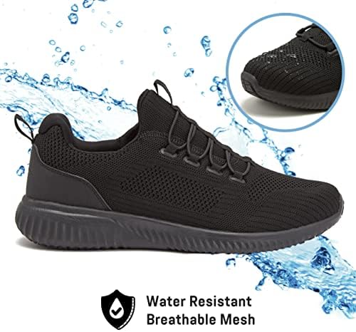 A âncora da Avie Sr Mesh Slip em sapatos pretos não deslizantes para homens, sapatos de trabalho masculinos resistentes à água Sapatos e restaurantes ou tênis de serviço de alimentação - Med ou Wide confortável SLIP SLIP SLAPELO