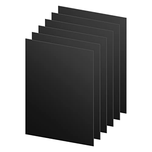 Qeeyon 6pcs folhas de acrílico de acrílico preto, 4 x 6 x 0,04 polegadas de espessura em painéis de vidro de plexi com filmes de proteção,