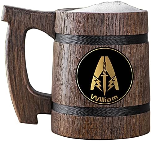 Mass Effect Systems Alliance Marines Caneca de cerveja. Caneca de cerveja de madeira personalizada. Caneca para jogadores.