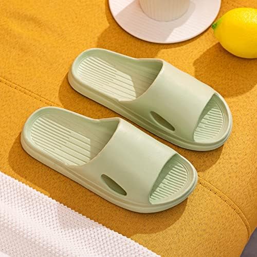 Chinelos domésticos para mulheres de cor de banheiro de cor sólida da moda Sandálias planas não deslizantes slides casuais de