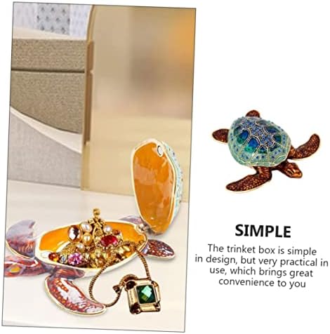 Hanabass Jewelry Organizer Bandejas de desktop decoração de tartaruga estatueta esmalte a tartaruga marinha figura jóias de jóias caixas