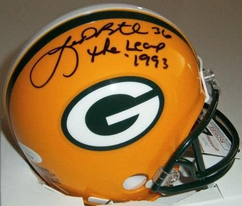 Packers Leroy Butler assinou o mini capacete com o Leap 1993 JSA CoA autografou Hof - capacetes autografados da NFL