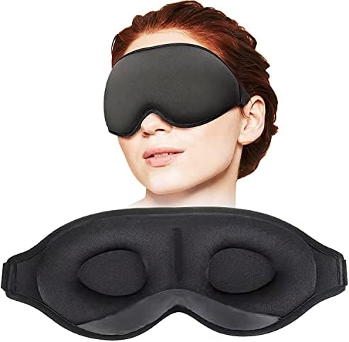 Máscara de sono em 3D, máscara para os olhos do sono para homens mulheres, cota de xícara de xícara de venda, tampa de olho de luxo de bloqueio de luxo, bloqueio de luz, tampa suave e suave