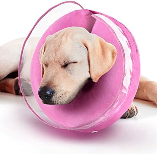 Zeaxuie aprimorou o colar de cone de cachorro inflável e inflável para cães após a cirurgia com irrestrito na vida cotidiana,