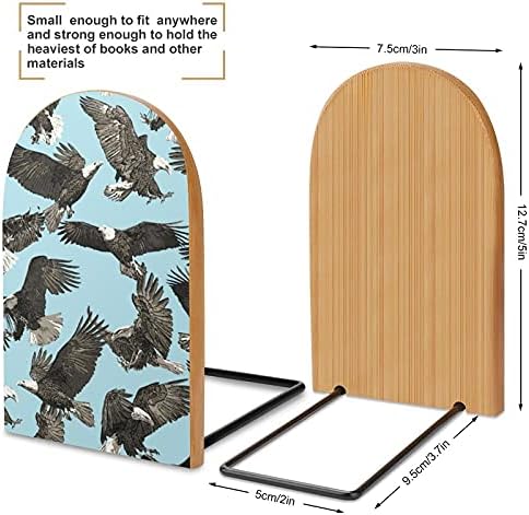 American Eagle Book termina para prateleiras Holdren Bookends Holder for Heavy Books Divider Modern Decorative 1 par