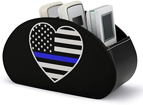 Polícia Linha azul fina American Flag TV TV Remote Control Holder Organizador Caixa de armazenamento Cosmetics Office Supplies