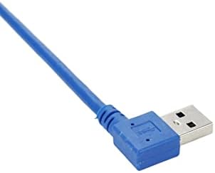 Utalind 2 pacote USB 3.0 Cabos de dados de extensão masculino para fêmea, adaptadores USB de ângulo esquerdo e direito para laptop TV USB Mouse Câmera de disco rígido