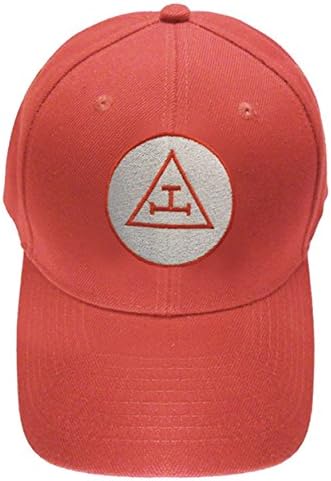 Capinho de beisebol maçônico da Royal Arch - Red Hat W/Royal Arch Triple Tu Tau Freemasons Symbol Hat