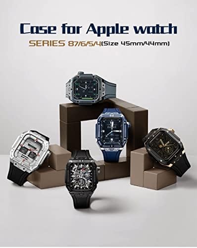 Kit de conversão de cerâmica Eksil para Apple Watch Series 8 7, Caso de Relógio de Cerâmica 44mm 45mm elegante e leve RM para Iwatch 4/5/6/7/SE Substituição da série