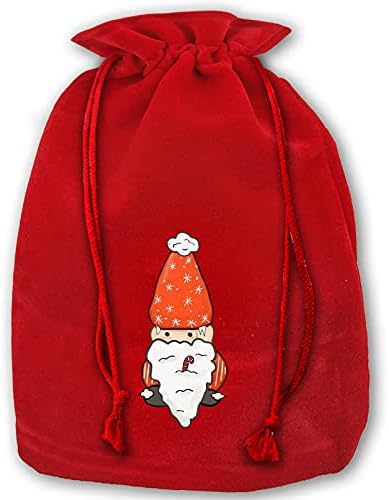 Bolsa de Natal com cordão videly, reutilizável gnomo de neve gnome X'mas Red Sacos de presente para suprimentos