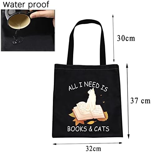 CMNIM Tudo o que preciso é de livros e gatos Livros amantes de livros Presentes Tote Bag Presente Funny Reader para Cat Lover