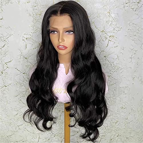 Punctualgood Body Wavy Lace Front Wigs para mulheres negras Lace Frontal Wig Natural Looks Long Wavy peruca 26 polegadas