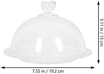 Bandeja de bolo de vidro com cúpula: bolo de vidro redondo placa servidor de prato de prato de prato clínico cloche cúpula tampa de