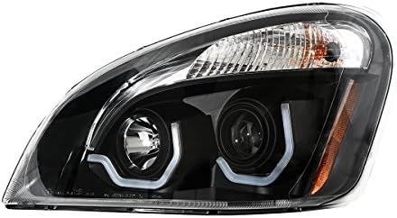 GG Grand General 89403 Freightliner Cascadia Projector Farol com LED branco LED Light para 2008 e mais recente - lado do passageiro,