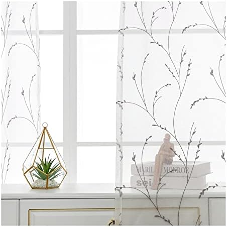 Cortinas decorativas daesar para a sala de estar 2 painéis, cortinas de ilhós de voile puras cortinas de tratamento de janela de