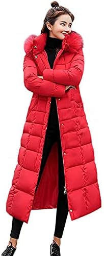 Casaco de inverno de algodão feminino Namtyqx engrosse jaqueta longa de cor sólida quente com capuz