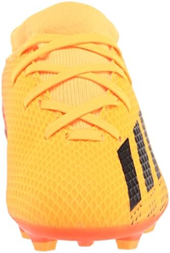Adidas x Speedportal.3 Sapato de futebol terrestre firme, ouro solar/preto/time solar laranja, 2 USENISEX Little Kid