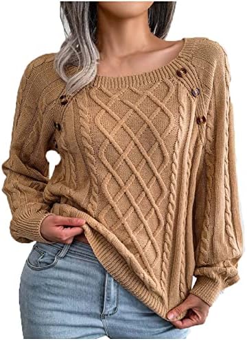 Sinzelimin suéter feminino puxador de cor sólida malha de cor de cor comprida Mangas compridas blusas de malha casual solto