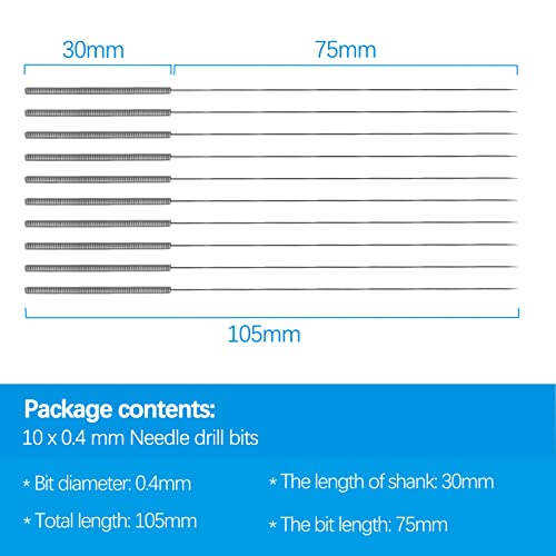 Bits de perfuração de 0,4 mm para kit de limpeza de bico de impressora 3D kit de ferramenta de limpeza de aço inoxidável