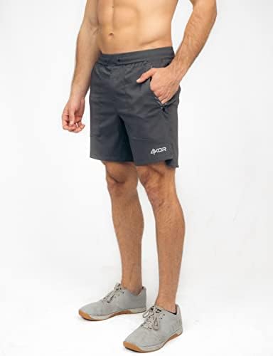 Shorts de treinamento essenciais do 4Kor Fitness Men, projetados para levantamento de peso correndo funcionando - com bolsos
