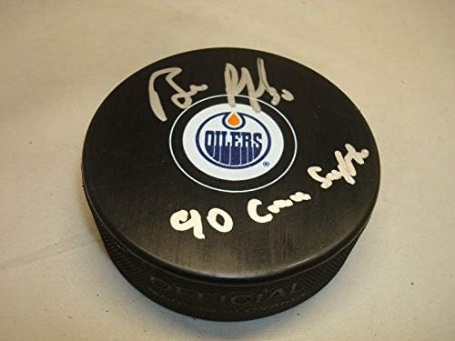 Bill Ranford contratou Edmonton Oilers Hockey Puck Conn Smythe autografado 1A - Pucks autografados da NHL