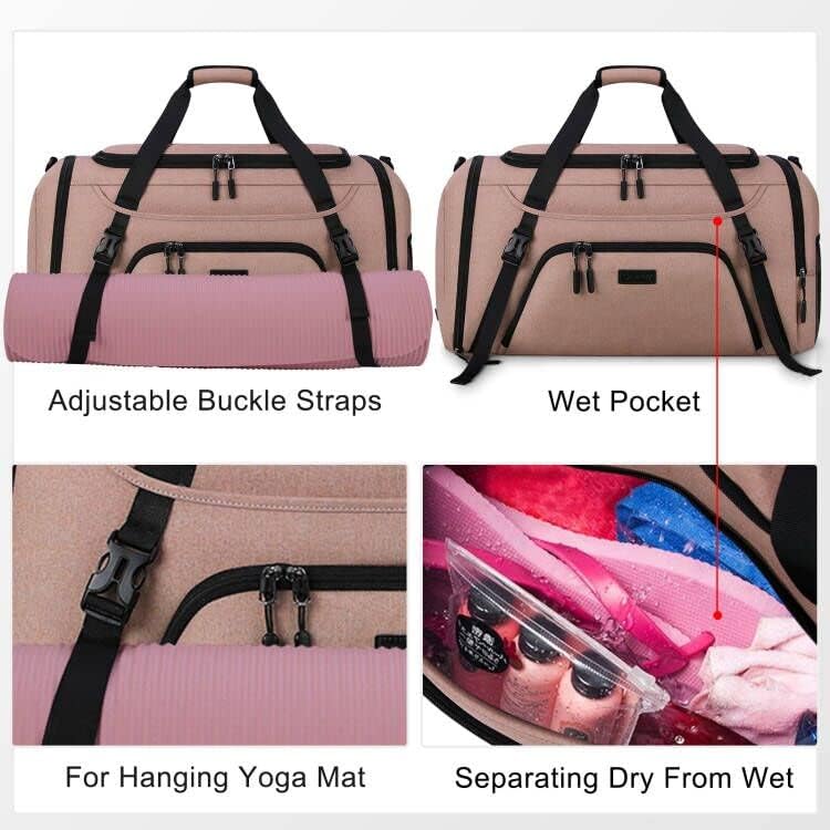 Bolsa de ginásio para homens 40l Sacos esportivos à prova d'água Viaje sacolas de mochila com compartimento de sapatos, bolso molhado