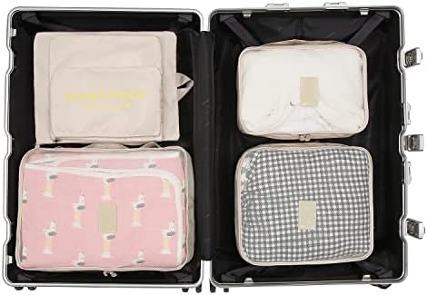 7pcs sacolas de viagem Roupas Packing Cube Bagage Organizer With Shoes Bag