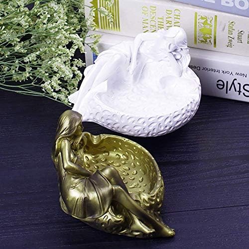 Liushi Creative Sexy Women Ashtray, Cigarro de Cigarro de Beleza Porta de cinzas para fumantes, bandeja de cinzas para fumantes para desktop para decoração de casa Restaurante Bar Golden 13.5x10x8.5cm