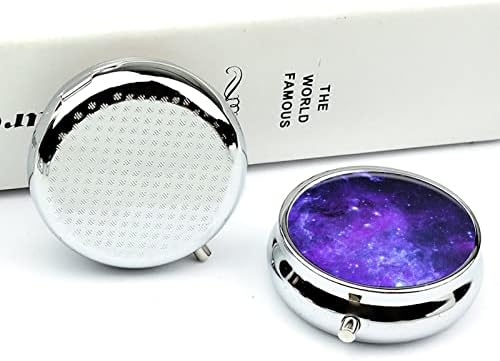 Caixa de comprimidos Galaxy Space Universo Round Medicine Tablet Case portátil Pillbox Vitamin Container Organizer Pills