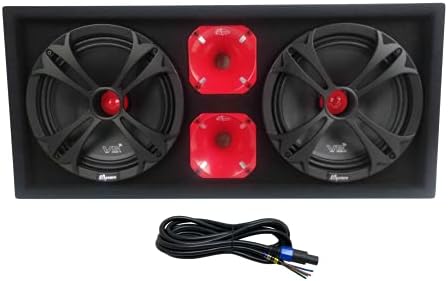 Menace Audio® VoiceBox® Dual 10 Largue o gabinete médio Al - vermelho