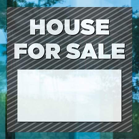 CGSignLab | Janela House for Sale -Stripes Grey se apega | 12 x12