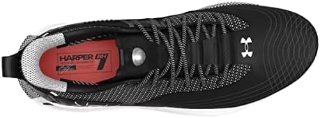 Under Armour masculino HARPER 7 CLAT DE BASEBOL MOLADO DO TPU BAIXA DE TPU BLACK/BRANCO.