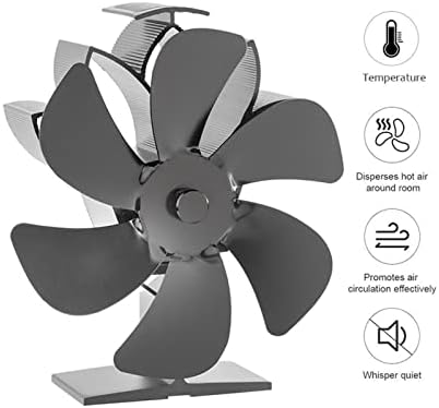 Lynlyn 6 Blades fogão ventilador de lareira de calor para o fogão a gás queimando fogão fogão fogão e mais inteligente