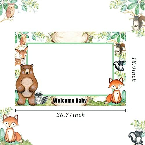 Lavante Woodland Welcome Baby Photo Booth Props Woodland Baby Churche Booth Frame Bowland Baby Shower Festy Festy Welcome Baby