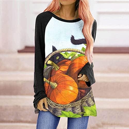 Camisas de treino feminino Camisas de colher de peças de halloween camisa de túnica de halloween tops de festa elástica impressos