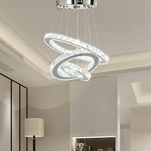 Lustres de cristal Led moderno LED 3 lustre de anel lustre ajustável Luzes de teto Ajuste redonda iluminação pendente