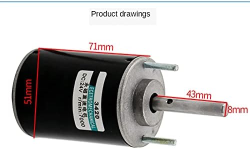 Motor de reversão ajustável de circuitos minúsculos, 30w DC 12V 3500rpm ou 24V 7000rpm, motor de ímã permanente, 51 mm x 71mm DC Motor Toy Motor Motor de brinquedo