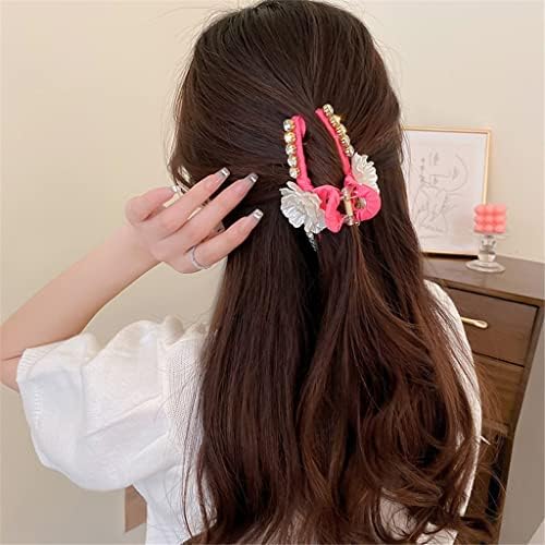 Imitação de diamante pérola flor de cabelo com temperamento temperamento acessórios de cabelo selvagem Flor Hairpin (cor: a, tamanho