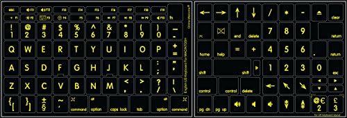 Greling Fluorescent Mac English US Lettering Case Teclador de teclado novo novo laminado