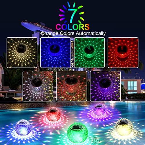 Luzes flutuantes da piscina, luzes solares com luzes de piscina à prova d'água que mudam de cor RGB que flutuam para piscina