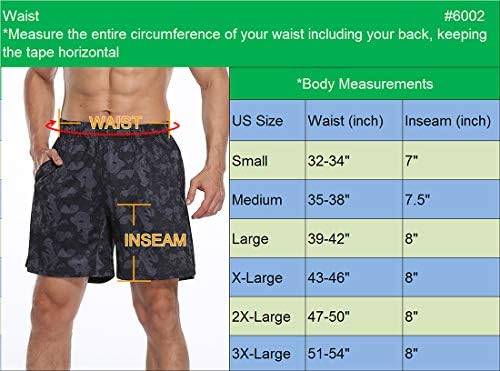 NELEUS HOMEN de 7 polegadas de bermuda de ginástica atlética de ginástica com bolsos