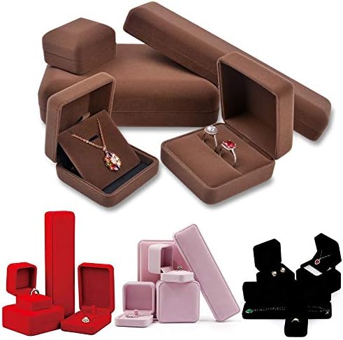 Caixa de joias Hahawaii, Velvet Apresentation Jewelry Ring Bracelet Storage Storage Exibir caixa Presente - Preto Big