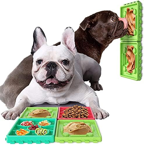 Ficcowi Pet Slower Slower Dog Bowls, Lick tapete para cães, bandeja de cachorro de alimentação lenta com comer lambida, tigela