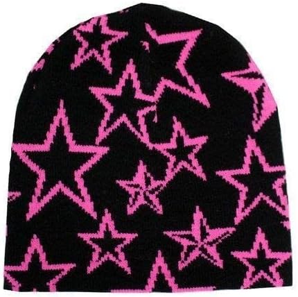 Chapéu de pulôver de malha estrela estampada hat quente chapéu de hip-hop rua punk punk bico y2k chapéus góticos