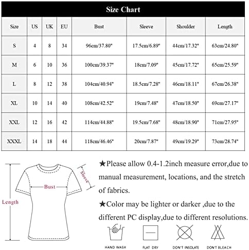 Mulheres Manga curta Tops de camisetas confortáveis ​​2023 moda fofa tripulante de gola estampada Tops Blouse Summer Casual Tees