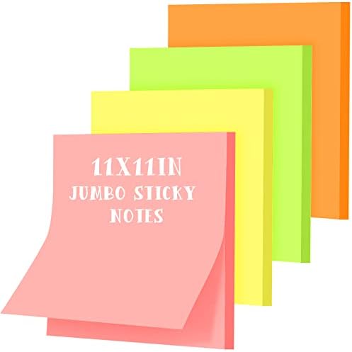 4 Pad Big Sticky Notes 11 x 11 polegadas Jumbo Notas pegajos