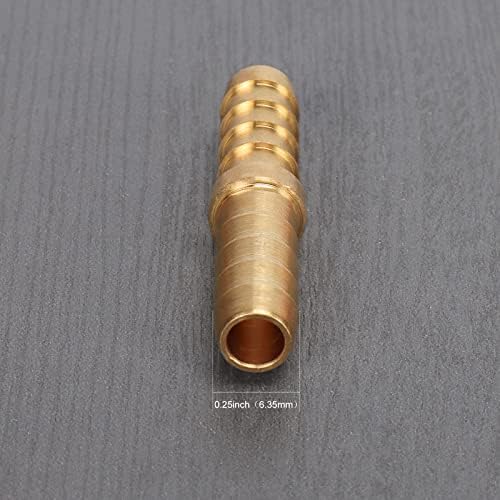 Winmien Brass Mangueira Barb encaixe ， 5/16 x 5/16 Conector de mangueira farpado ， adequado para conexão de tubo de