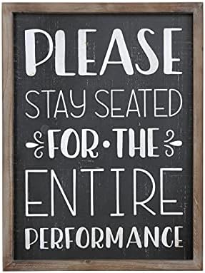 Beyondfield, por favor, fique sentado para toda a performance de decoração de parede de banheiro engraçada SIGN Farmhouse de madeira rústica emoldurada Decoração de pendura | Decorações de prateleira, 12x16inch