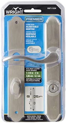 Wright Products - Serenade Mortise Keyed Leaver Mount Latch com Deadbolt para tela e portas de tempestade, níquel de cetim